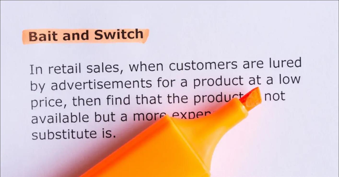 Bait and Switch definition highlighted