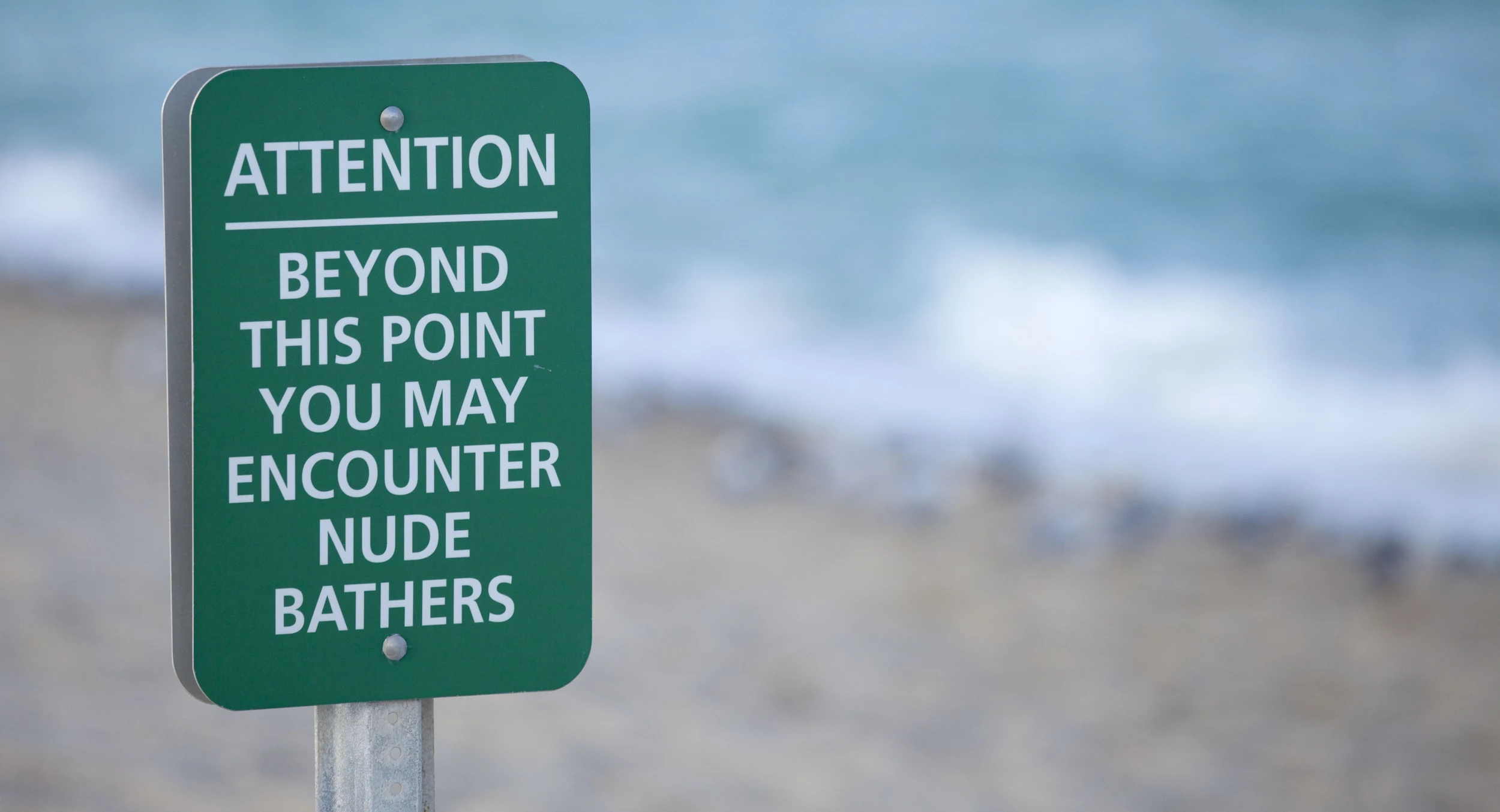 Nude bathers funny sign